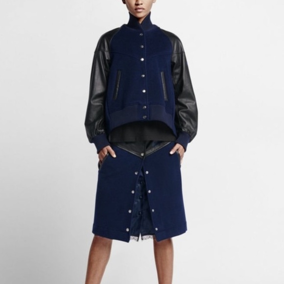 Nike Dresses & Skirts - Nike Lab X Sacai | Wool Leather Windrunner Skirt